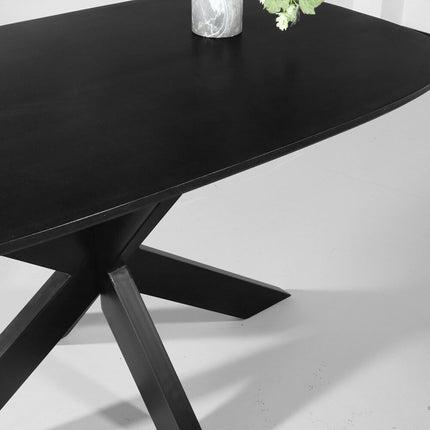 Eettafel Austin deens ovaal 160cm zwart mangohout