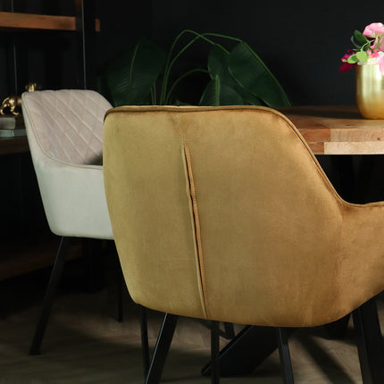 SET DEAL 4 stuks: Eetkamerstoel bruin velvet Yurgan