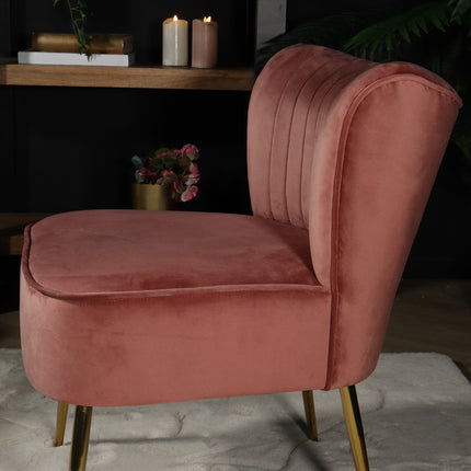 Fauteuil Rilaan oud roze velvet
