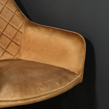 SET DEAL 4 stuks: Eetkamerstoel bruin velvet Yurgan