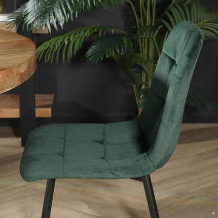 SET DEAL 6 stuks: Eetkamerstoel donkergroen velvet Catoo