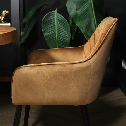 SET DEAL 4 stuks: Eetkamerstoel bruin velvet Yurgan