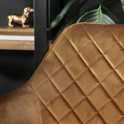 SET DEAL 4 stuks: Eetkamerstoel bruin velvet Yurgan