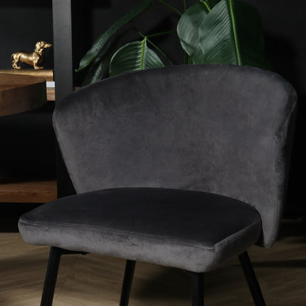 Eetkamerstoel grijs velvet Felix