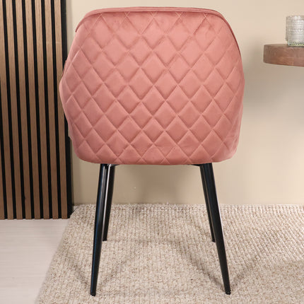 Eetkamerstoel roze velvet Ares