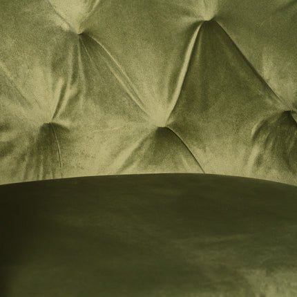 SET DEAL 6 stuks: Eetkamerstoel draaibaar olijfgroen velvet Willow