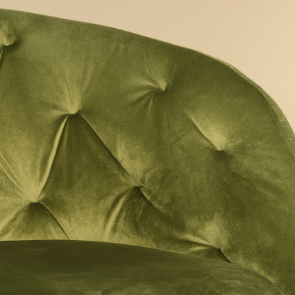 SET DEAL 6 stuks: Eetkamerstoel draaibaar olijfgroen velvet Willow