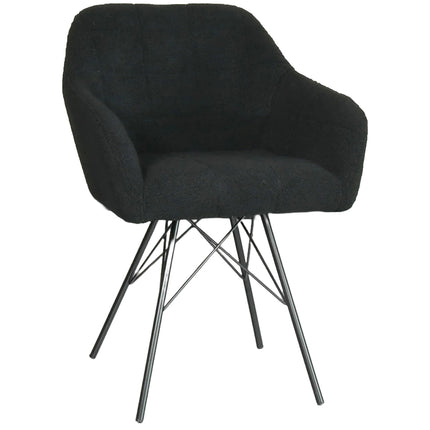 SET DEAL 6 stuks: Eetkamerstoel zwart teddy Lola