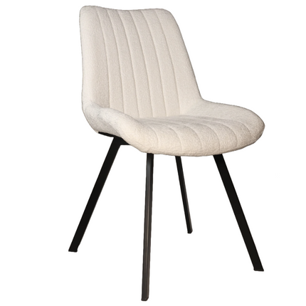 SET DEAL: 4 Eetkamerstoelen wit chenille Susta