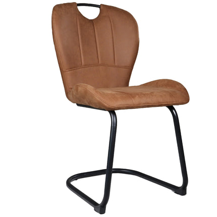 SET DEAL: 6 Eetkamerstoelen cognac microvezel Yara