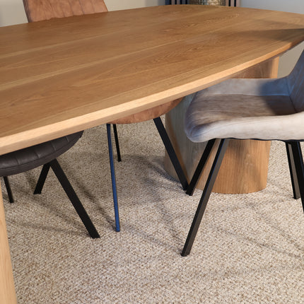 Eettafel Japandi Lennox deens ovaal 210cm bruin fineer