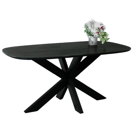 Eettafel Austin deens ovaal 160cm zwart mangohout