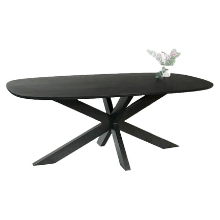 Eettafel Austin deens ovaal 200cm zwart mangohout