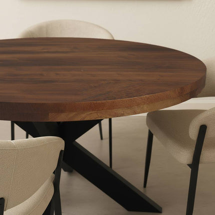 Eettafel Jones rond 120cm walnoot mangohout