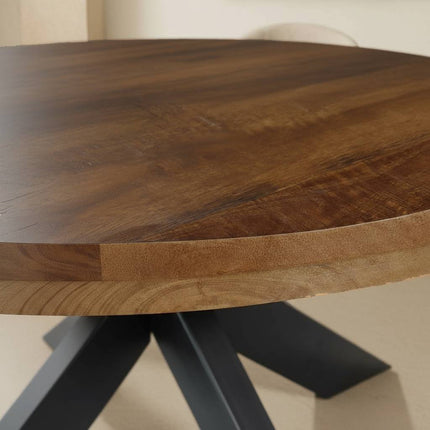 Eettafel Jones rond 120cm walnoot mangohout