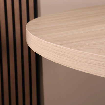 Eettafel Sanne rond 150cm lichtbruin melamine
