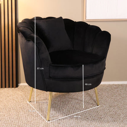 Fauteuil Belle zwart velvet
