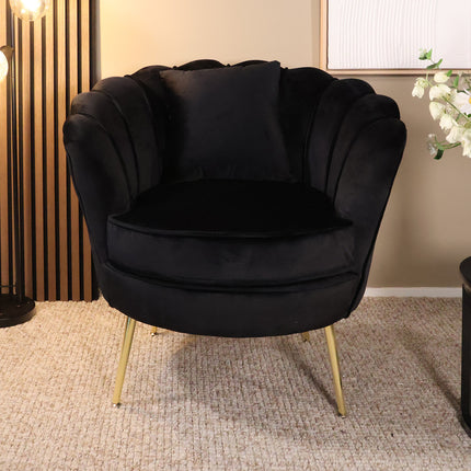 Fauteuil Belle zwart velvet