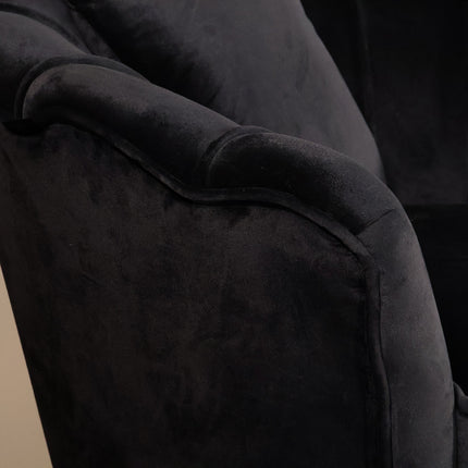 Fauteuil Belle zwart velvet