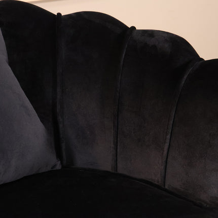 Fauteuil Belle zwart velvet