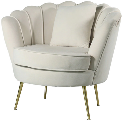 Fauteuil Belle creme velvet