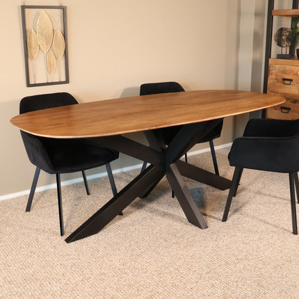 Eettafel Austin deens ovaal 200cm lichtbruin mangohout