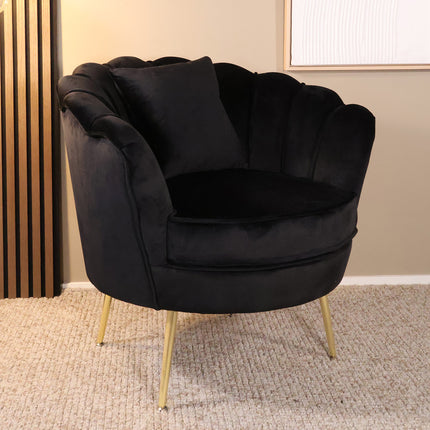 Fauteuil Belle zwart velvet