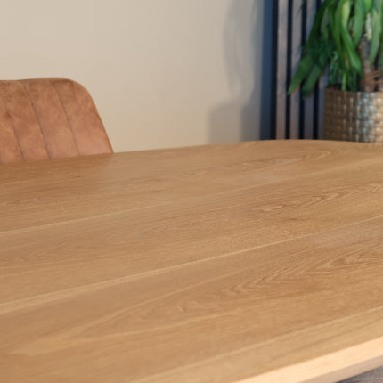 Eettafel Japandi Lennox deens ovaal 210cm bruin fineer