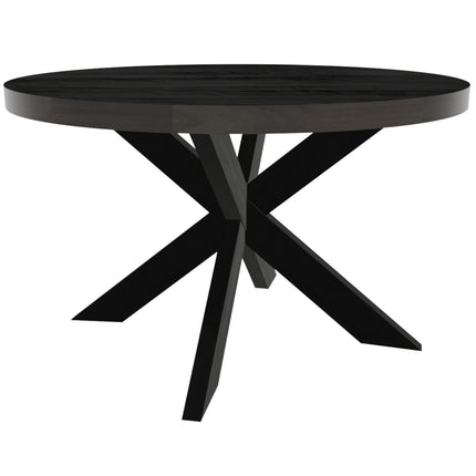 Eettafel Jones rond 130cm zwart mangohout
