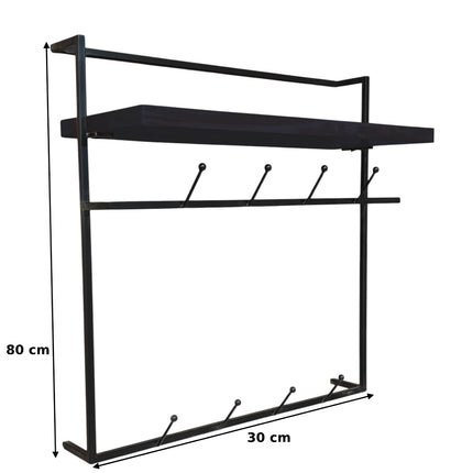 Kapstok Hugo mangohout zwart 80cm
