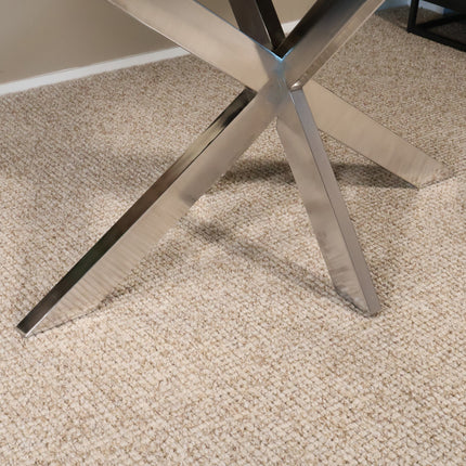 Eettafel Lucas ovaal 180cm zwart met zilver mangohout