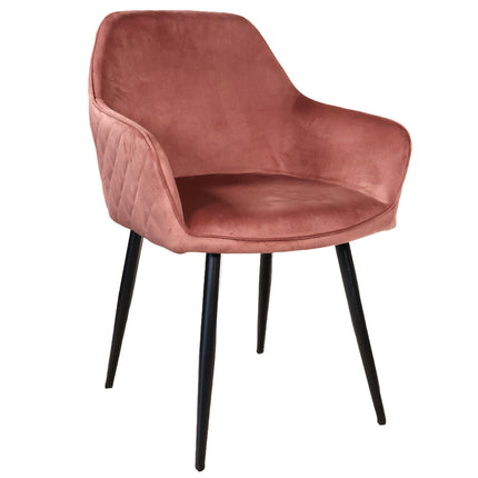 Eetkamerstoel roze velvet Ares
