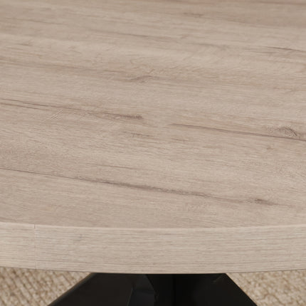Eettafel Sanne rond 130cm grijs melamine