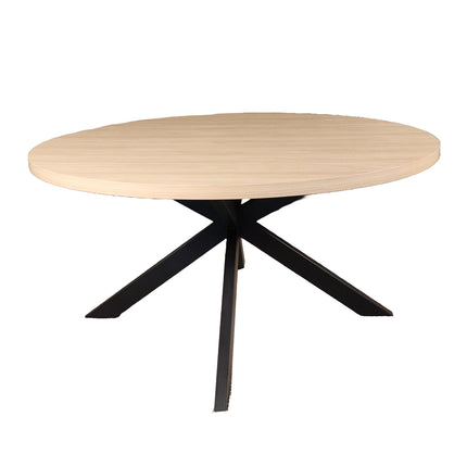 Eettafel Sanne rond 150cm lichtbruin melamine