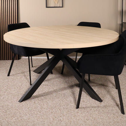 Eettafel Sanne rond 150cm lichtbruin melamine