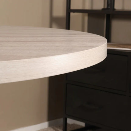 Eettafel Sanne rond 130cm grijs melamine