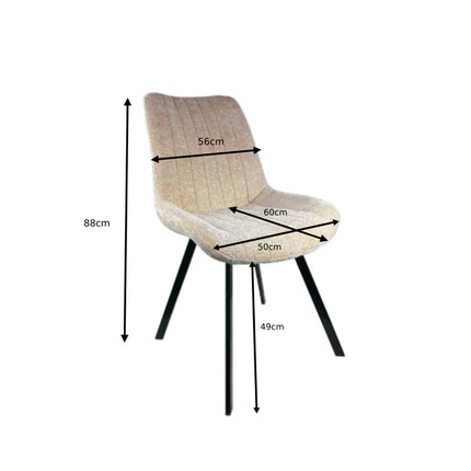 Eetkamerstoel beige chenille Susta