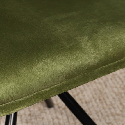 SET DEAL 6 stuks: Eetkamerstoel draaibaar olijfgroen velvet Willow