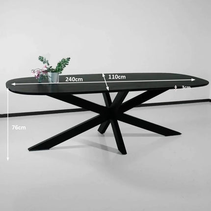 Eettafel Austin deens ovaal 240cm zwart mangohout
