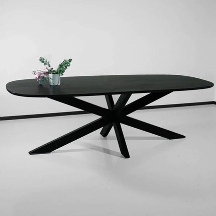 Eettafel Austin deens ovaal 240cm zwart mangohout