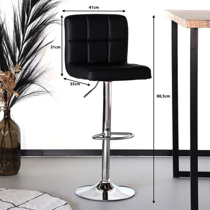 SET DEAL: 2 stuks Barkruk Anel zwart kunstleder