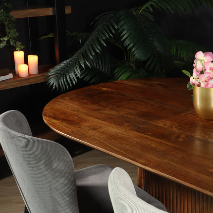 Eettafel Japandi Fender deens ovaal 200cm bruin mangohout