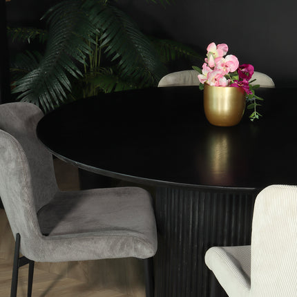 Eettafel Japandi Rover rond 130cm zwart mangohout