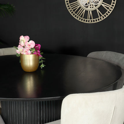 Eettafel Japandi Rover rond 130cm zwart mangohout