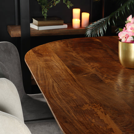 Eettafel Japandi Fender deens ovaal 200cm bruin mangohout