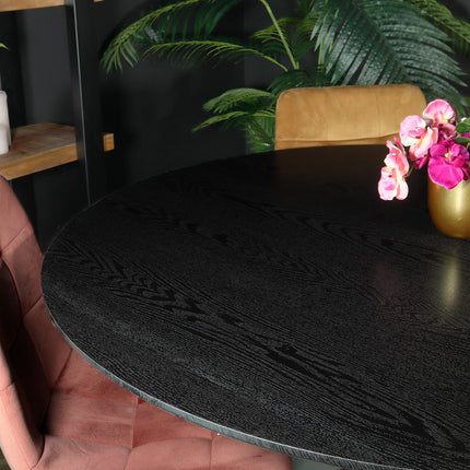 Eettafel Ronsi rond 120cm zwart MDF