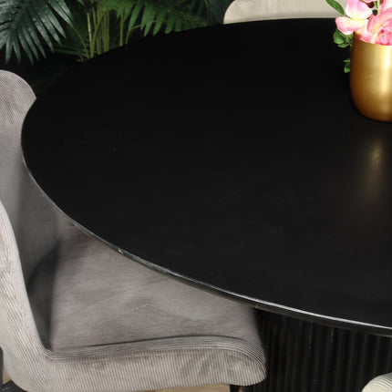 Eettafel Japandi Rover rond 130cm zwart mangohout