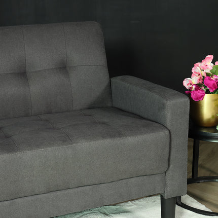 Zitbank grijs stof 120cm Ghislaine
