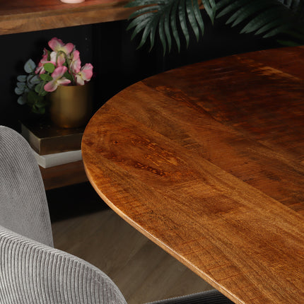 Eettafel Japandi Fender deens ovaal 200cm bruin mangohout