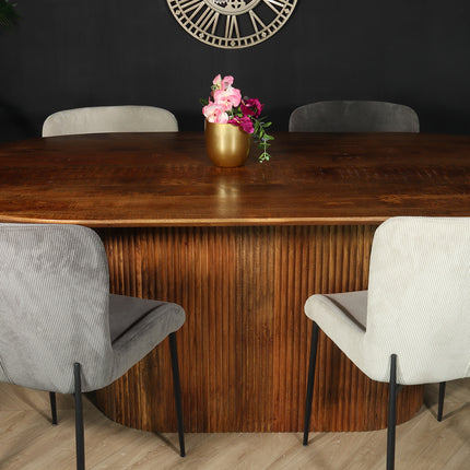 Eettafel Japandi Fender deens ovaal 200cm bruin mangohout